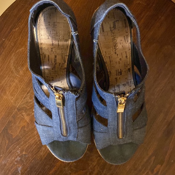 Denim Wedge Heels - Picture 3 of 3